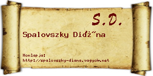 Spalovszky Diána névjegykártya